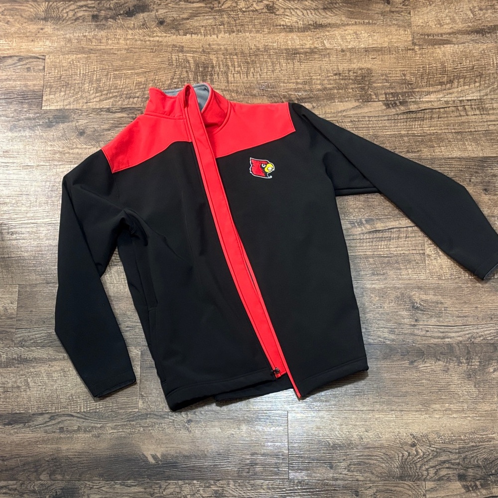 Rivalry Threads Vibrant Red and Soft Gray Jacket